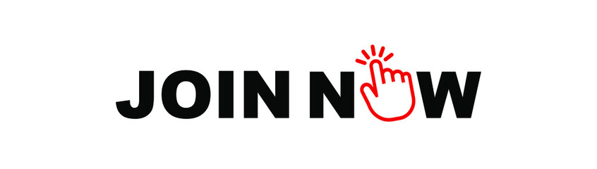 join now sign on white background	