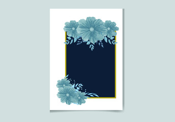 Beautiful Digital Hand-painted Feminine watercolor Premium floral frame design