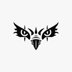 eagle eyes logo concept. bird, silhouette, creative, and line art style. suitable for logo, icon, symbol and sign. such as mascot, sports, media logo and t shirt design