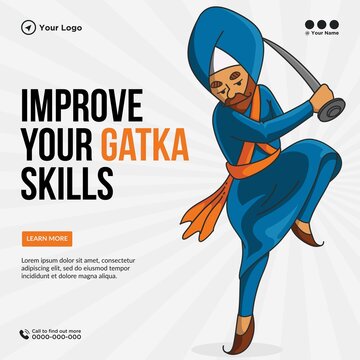 Banner Design Of Improve Your Gatka Skills Template.