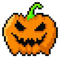 Fototapeta premium ドット絵・ハロウィンのかぼちゃ