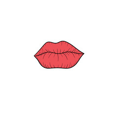 Lips hand drawn illustration template