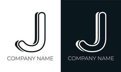 Initial letter j logo vector design template. Creative modern trendy j typography and black colors.