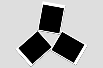 Create blank photo frames on a colorful background