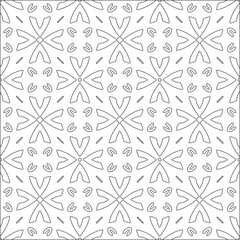 floral pattern background.Repeating geometric tiles from striped elements. Black pattern. 