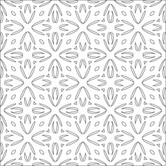 floral pattern background.Repeating geometric tiles from striped elements. Black pattern. 