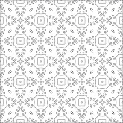 floral pattern background.Repeating geometric tiles from striped elements. Black pattern. 