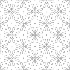 floral pattern background.Repeating geometric tiles from striped elements. Black pattern. 