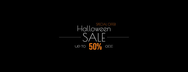 Halloween sale banner. Modern minimal design for Sales. Flat vector illustration.