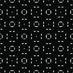 Flower geometric pattern. Seamless vector background. White and black ornament. Ornament for fabric, wallpaper, packaging. Decorative print