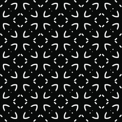 Flower geometric pattern. Seamless vector background. White and black ornament. Ornament for fabric, wallpaper, packaging. Decorative print