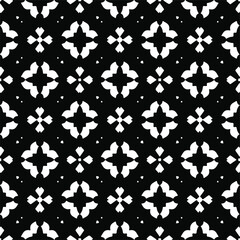 Flower geometric pattern. Seamless vector background. White and black ornament. Ornament for fabric, wallpaper, packaging. Decorative print