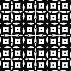 Flower geometric pattern. Seamless vector background. White and black ornament. Ornament for fabric, wallpaper, packaging. Decorative print
