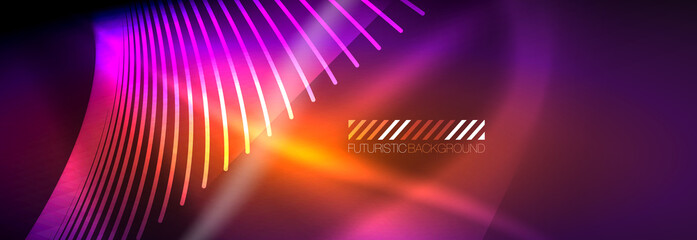 Neon dynamic beams vector abstract wallpaper background. Wallpaper background, design templates for business or technology presentations, internet posters or web brochure covers