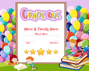 Grade one diploma certificate template