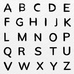 Alphabet brush stroke hand drawn font style set