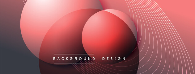 Gradient circles with shadows. Vector techno abstract background. Modern overlapping forms wallpaper background, design template