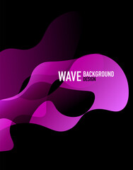 Vertical fluid gradient wave abstract background. Bright color waves in the dark. Vector Illustration For Wallpaper, Banner, Background, Landing Page