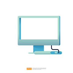 PC computer monitor desktop flat design style vector illustration