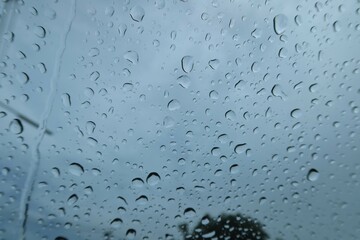 water drops on glass