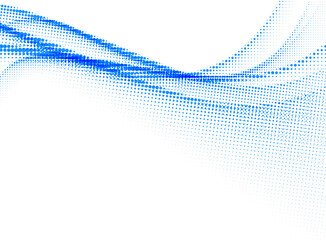 Abstract blue halftone motion wave line.