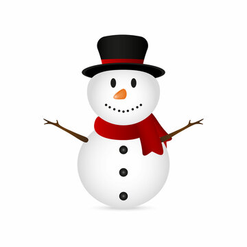 Christmas snowman on a white background. 