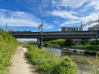 枚方市 天の川（天野川）河川敷・堤防・河原・遊歩道