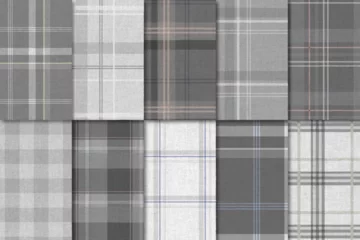 Behangcirkel Gray plaid seamless patterned background vector set © Rawpixel.com