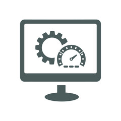 Website, web, performance icon. Gray vector illustration.