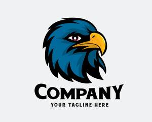 eagle hawk falcon head bird mascot logo template illustration inspiration