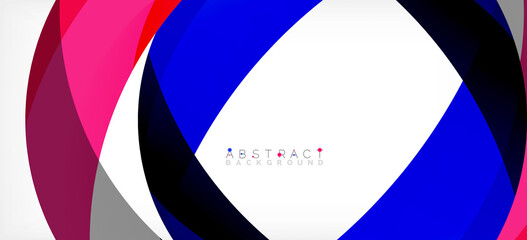 Obraz premium Color circle shapes, minimal geometric background. Trendy dynamic composition. Vector Illustration For Wallpaper, Banner, Background, Landing Page