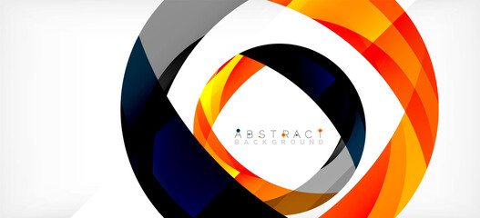 Fototapeta premium Color circle shapes, minimal geometric background. Trendy dynamic composition. Vector Illustration For Wallpaper, Banner, Background, Landing Page