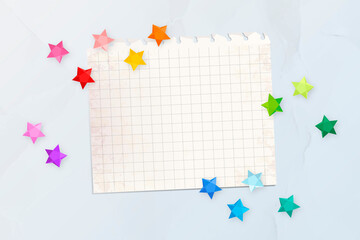 Colorful stars on a blank paper vector