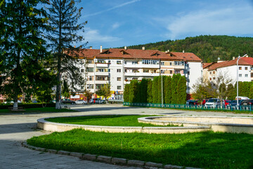 The central park of Targu Ocna, Bacau, Romania