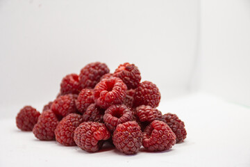 raspberry on white background