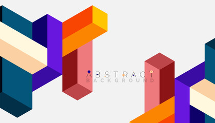 Obraz premium Abstract background. 3d cubes, cubic elements and blocks. Techno or business concept for wallpaper, banner, background, landing page