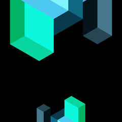 Abstract background. 3d cubes, cubic elements and blocks. Techno or business concept for wallpaper, banner, background, landing page