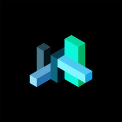 Obraz premium Abstract background. 3d cubes, cubic elements and blocks. Techno or business concept for wallpaper, banner, background, landing page
