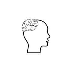 Brain icon isolated on white background