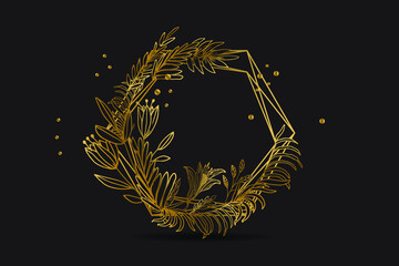 Luxury gold floral ornament design template background