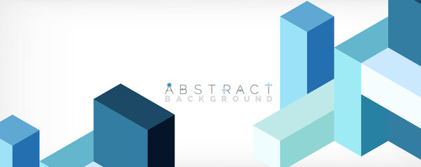 Abstract background. 3d cubes, cubic elements and blocks. Techno or business concept for wallpaper, banner, background, landing page