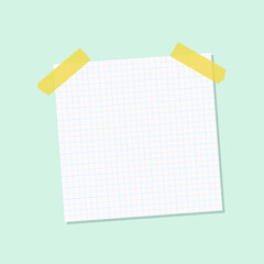 White grid notepaper journal sticker vector