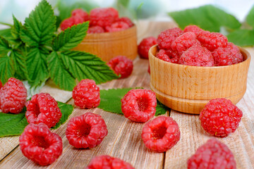 Still life footage with raspberries. Background for design.