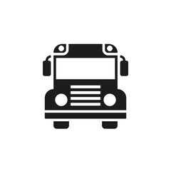 School bus black glyph icon. Vector illustration