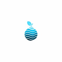 fruit and water logo vector on white background
