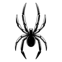 Illustration of spider. Design element for logo, label, sign, emblem, poster. Vector illustration