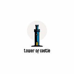 tower of castle logo illustration vector
