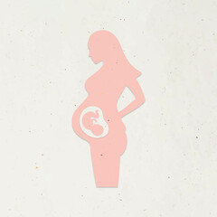 Papercraft pregnant woman character vector