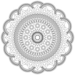 The coloring book mandala is a vector of many elements and patterns.