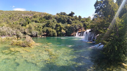 Fototapeta premium waterfall in park